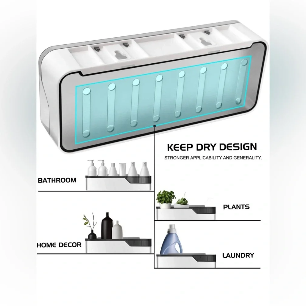DEVICO No Drilling Plastic Shower Caddy,